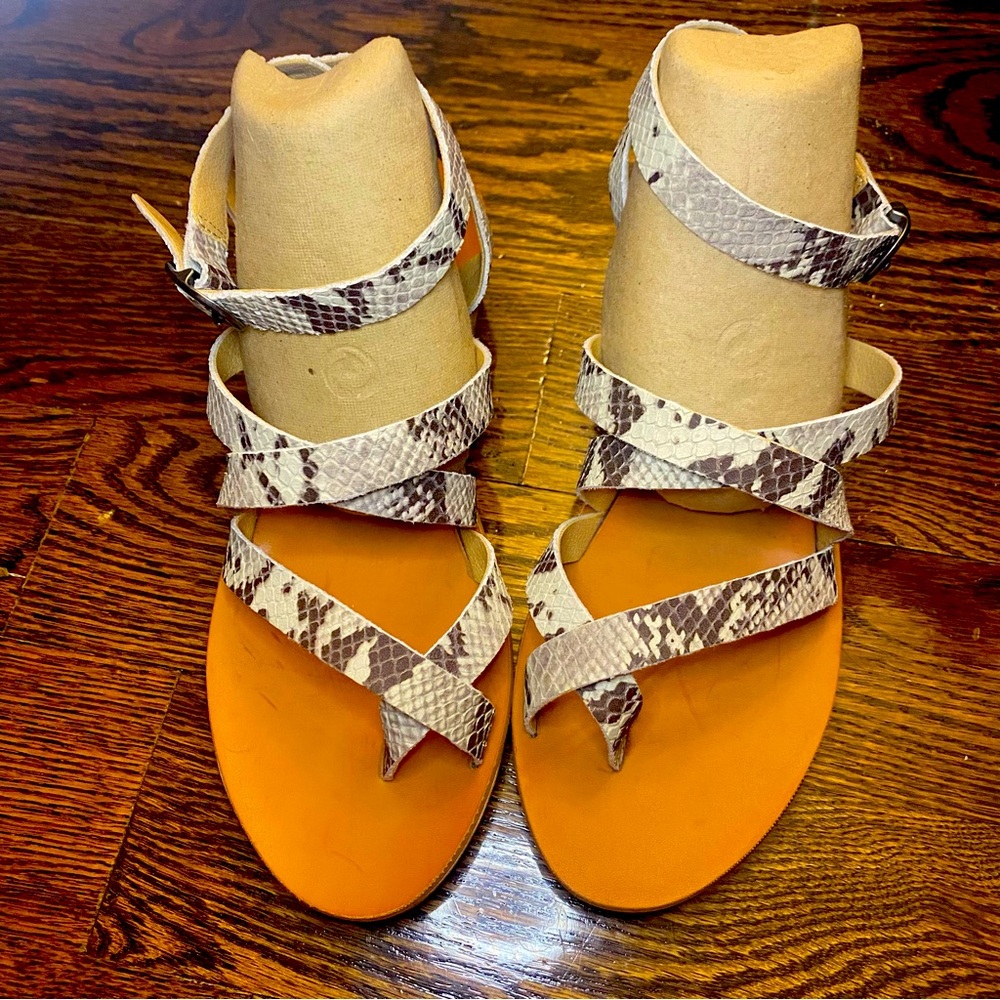 Lucky Brand Snakeskin Strappy Wedge  Sandals